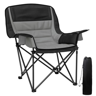 Outsunny Camping Chair for Adults, Portable Folding Camping Chair w/ Side Pockets, Cup Holders, Carry Bag for Backyard, Fishing & Sports