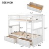 Kumasinova Twin-Over-Twin Bunk Bed with 2 Storage Drawers –  Solid Pine Wood Bed Frame, Convertible (Splits to 2 Beds), Fence-Shaped Guardrails - 3 of 4