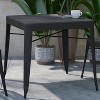 Flash Furniture Helvey 31.5" Square Commercial Grade Indoor/Outdoor Black Steel Patio Dining Table for 4 with Black Poly Resin Slatted Top - 2 of 4