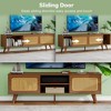 Rattan TV Stand, Mid Century Modern TV Stand for 55/60/65 inch TV, Boho Rattan TV Cabinet - 3 of 4