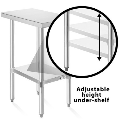 KUTLER Stainless Steel Commercial Prep and Work Table with Undershelf