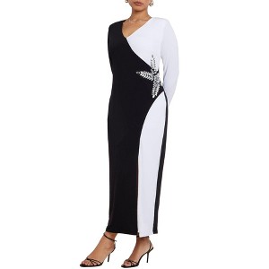 ELOQUII Women's Plus Size Colorblock Embellished Maxi Dress - 1 of 3