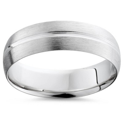 9ct white gold mens clearance wedding band