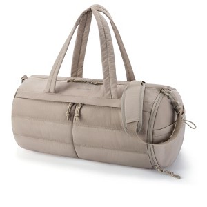 Puffer Gym Bag for Women, Lightweight Duffel Bag with Shoe Compartment, Weekender Bags - 1 of 4