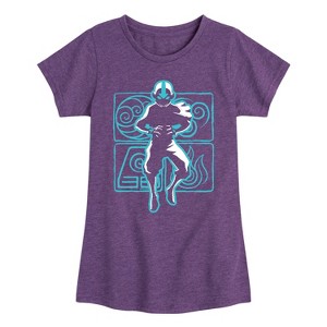 Girls' - Avatar: The Last Airbender - Aang Airbender Fitted Short Sleeve Graphic T-Shirt - 1 of 4