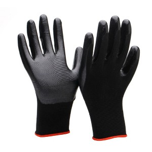 AMMER Safety Work Nylon Nitrile Gloves - Abrasion-Resistant, Slip-Resistant Work Safety Gloves，Black - 1 of 4