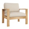 Christopher Knight Home Norman Outdoor Slat Design Acacia Wood Club Chair with Cushions, Light Gray/Teak - 4 of 4