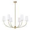 Shannon 6-Light Chandelier - Modern Steel Design with White Fabric Shades - 2 of 4
