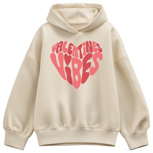 Women's Instant Message Valentines Vibes Oversized Fleece Hoodie