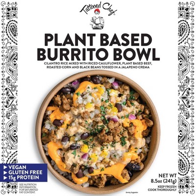 Tattooed Chef Frozen Vegan Plant Based Burrito Bowl - 8.5oz