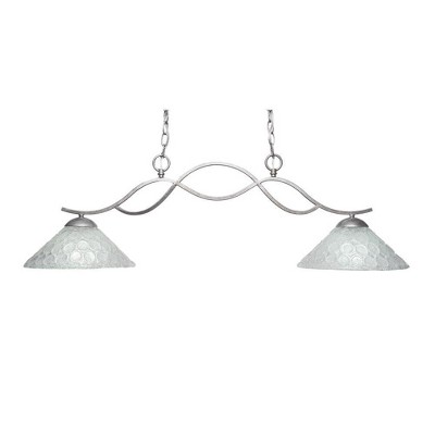 Toltec Lighting Revo 2 - Light Island Pendant Light in  Aged Silver with 12" Italian Bubble Shade