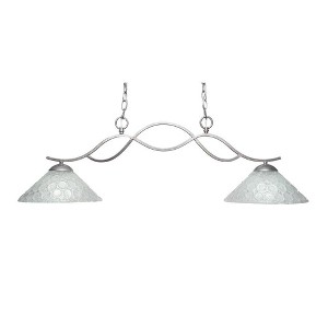 Toltec Lighting Revo 2 - Light Island Pendant Light in  Aged Silver with 12" Italian Bubble Shade - 1 of 1