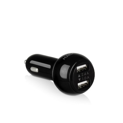 Macally 17 Watt Dual Port USB-A Car Charger