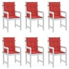 vidaXL Garden Lowback Chair Cushions 6 pcs Red 39.4 in.x19.7 in.x1.2 in. Oxford Fabric - 4 of 4