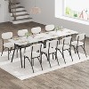 5-Piece Dining Set for Small Spaces with Rectangular Table, Built-In Storage Shelf, 4 Luxury Velvet Chairs, Scratch-Resistant Surface, Space-Saving - 3 of 4