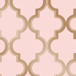 Tempaper Marrakesh Self-Adhesive Removable Wallpaper Pink/Gold