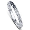 Pompeii3 1 1/4Ct Black & White Diamond Eternity Stackable Wedding Ring 10k White Gold - 2 of 4
