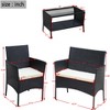 Sapphtopaz Patio Furniture Set Wicker Patio Chairs Sofa Set with Cushion and Coffee Table with Glass Table Top Outdoor Chairs for Garden - 4 of 4