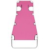 vidaXL Folding Sun Lounger with Head Cushion Steel Magento Pink - 2 of 4