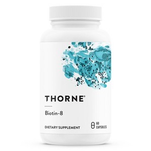 Thorne Biotin 8 - Vitamin B7 (Biotin) for Healthy Hair, Nails, and Skin - 60 Capsules - 1 of 4