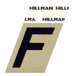 Hillman 1.5 in. Reflective Black Aluminum Self-Adhesive Letter F 1 pc (Case of 6) - 1 of 1