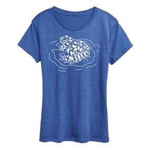 Women's - Instant Message - Frog On Lily Pad Short Sleeve Graphic T-Shirt - 1 of 4