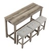 Racxily Bar Table Set, Tables Bar Height with Stools Set of 3, Bar Chairs Under Counter Height Table for Small Spaces,for Kitchen, Parties - 4 of 4