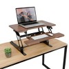 Mount-It! Compact Standing Desk Converter with 30" Desktop, Dark Walnut Woodgrain - 4 of 4