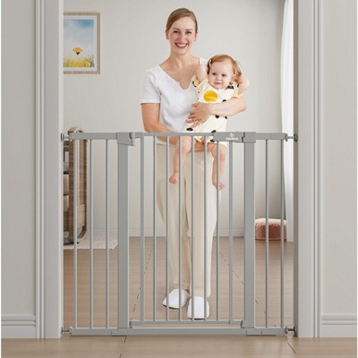 BabyBond 27-43 Inches Baby Gate for Stair and Doorway,with Extenders and Pressure/Hardware Mounting Kit, 36" Tall