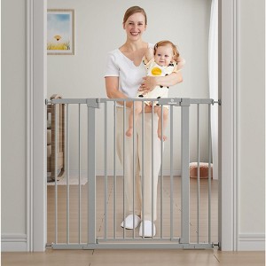 BabyBond 27-43 Inches Baby Gate for Stair and Doorway,with Extenders and Pressure/Hardware Mounting Kit, 36" Tall - 1 of 4