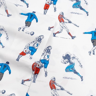 Full Black and White Sports Print Microfiber Sheet Set