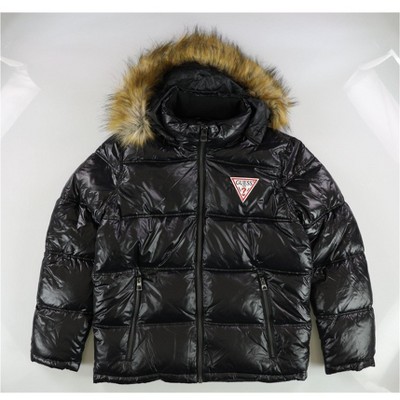 GUESS Mens Fur Hood Puffer Jacket