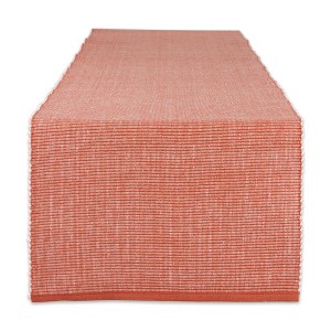 Design Imports  Ribbed 2-Tone Table Runner, Vintage Red, 13X72" - 1 of 4