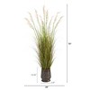 Nearly Natural 6-ft Grass Artificial Plant in Ribbed Metal Planter - 2 of 4