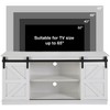 CENGHU TV Stand for Television up to 65" , Modern Mid Century Entertainment Center with Sliding Barn Door, Storage Cabinet Table Living Room, White - 3 of 4