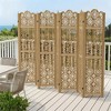 Wooakway Rustic Folding Wood Room Divider Vintage Freestand Privacy Screen for Room Seperation Living Room Bedroom Office Room - 2 of 4
