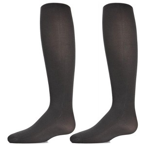 Memoi Girls' 2 Pair Pack Essentials Nylon Tights - 1 of 3