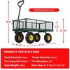 Garden Cart with Wheels, 880 lb All-Steel Utility Wagon, Multi-Functional Flatbed with Removable Mesh Sides & Swiveling Handle, Ideal for Outdoor - 4 of 4