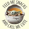 Men's Star Wars: The Mandalorian Grogu Feed Me Snacks and Call Me Cute T-Shirt - 2 of 4