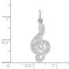 Black Bow Jewelry 14k White Gold Treble Clef with Music Notes Pendant - 4 of 4