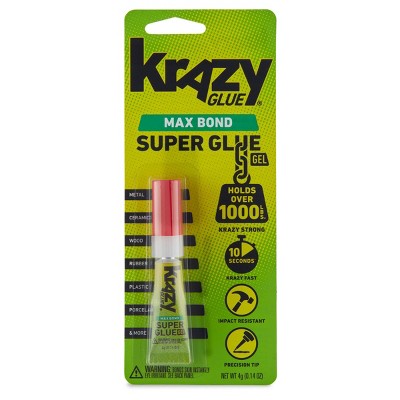 Krazy Glue Super Glue, Maximum Bond, Wood & Leather, Precision Tip - 0.07 oz