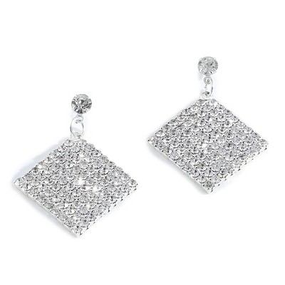 SOHI Women's Silver Bling Drop Earrings