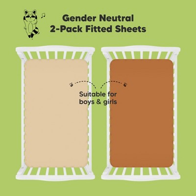 Organic Jersey Cotton Toddler Crib Sheets Set in Rust