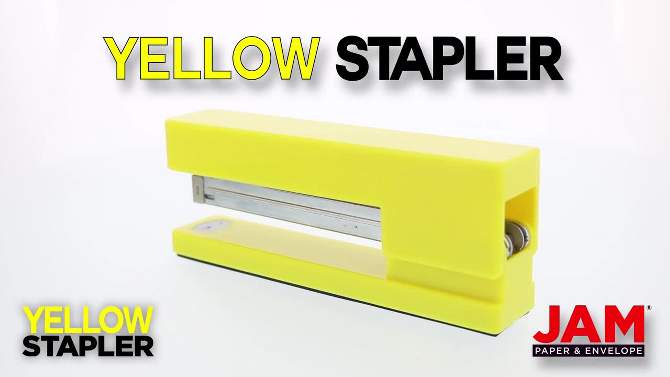 JAM Paper Modern Desk Stapler - Yellow, 2 of 7, play video