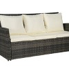 Outdoor 7 Pcs Patio Furniture Set, Rattan Sofa Set with Loveseat and Table, Sofas with Steel Frame and Water-Resistant PE Cushions-Coolbibila - 4 of 4