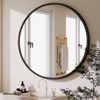 BEAUTYPEAK Round Wall Mirror 24"x24" Antique Beaded Resin Frame Vanity Mirror - 3 of 4