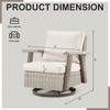 COWLOWN Beige Swivel Rocker Patio Chair, 360 Degree Outdoor Wicker Chair with Cushion, All-Weather Dining Chair for Porch, Deck, Garden - 4 of 4