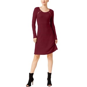 I.N.C International Concepts Womens Zipper-Shoulder Shift Dress, Red, X-Large - 1 of 1