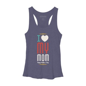 Women's Design By Humans Mother's Day I Love My Mom By tmsarts Racerback Tank Top - 1 of 2