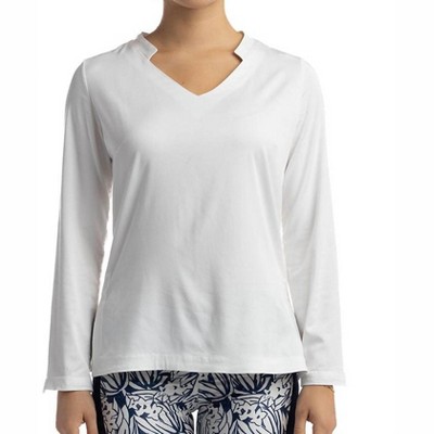 Women's Absinthe V-neck Long Sleeve Blouse - Coco Indigo S